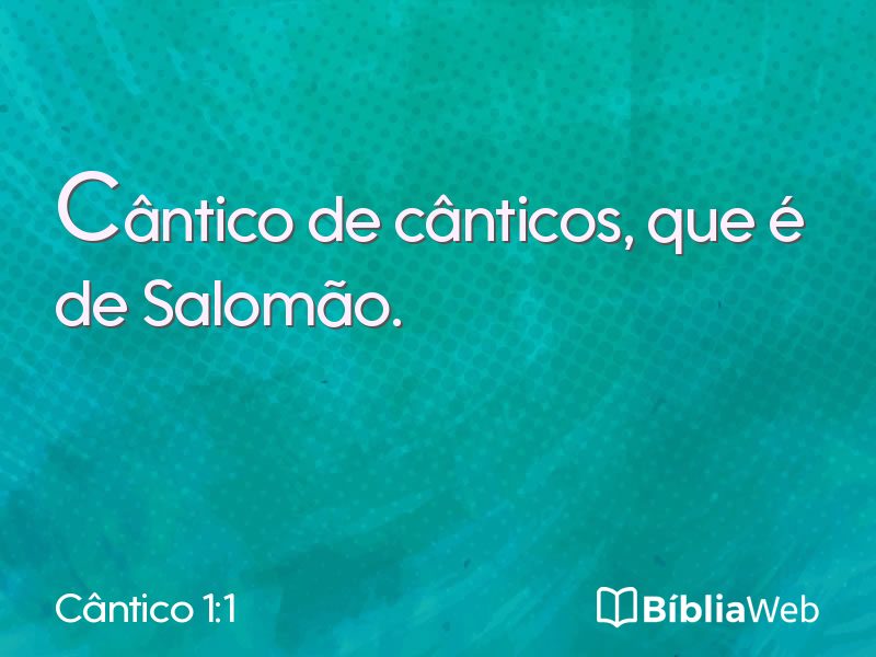 Cântico 1:1 em imagem para compartilhar
