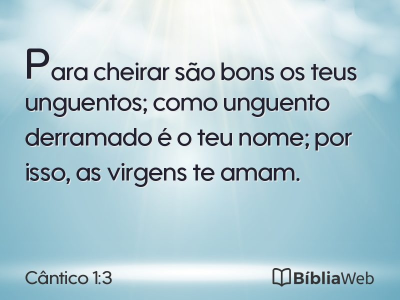 Cântico 1:3 em imagem para compartilhar