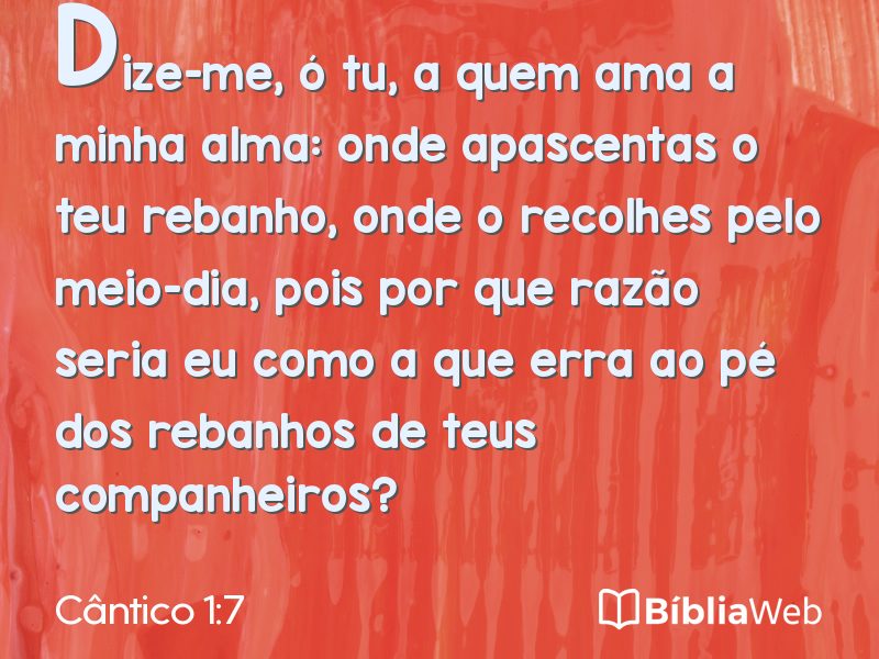 Cântico 1:7 em imagem para compartilhar