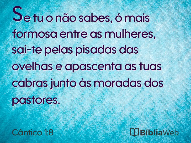 Cântico 1:8 em imagem para compartilhar