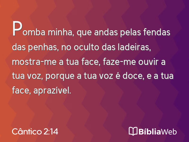 Cântico 2:14 em imagem para compartilhar