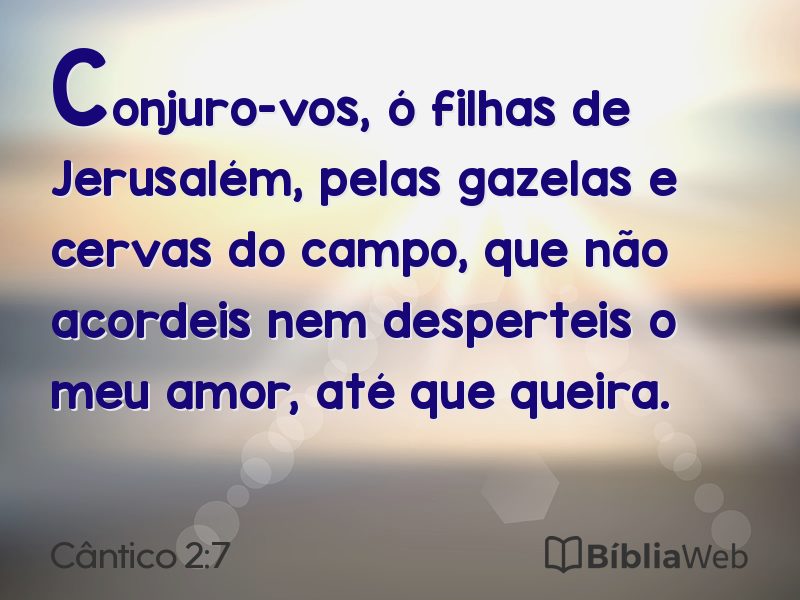 Cântico 2:7 em imagem para compartilhar