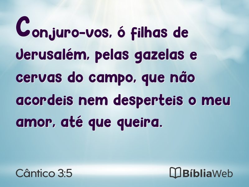 Cântico 3:5 em imagem para compartilhar