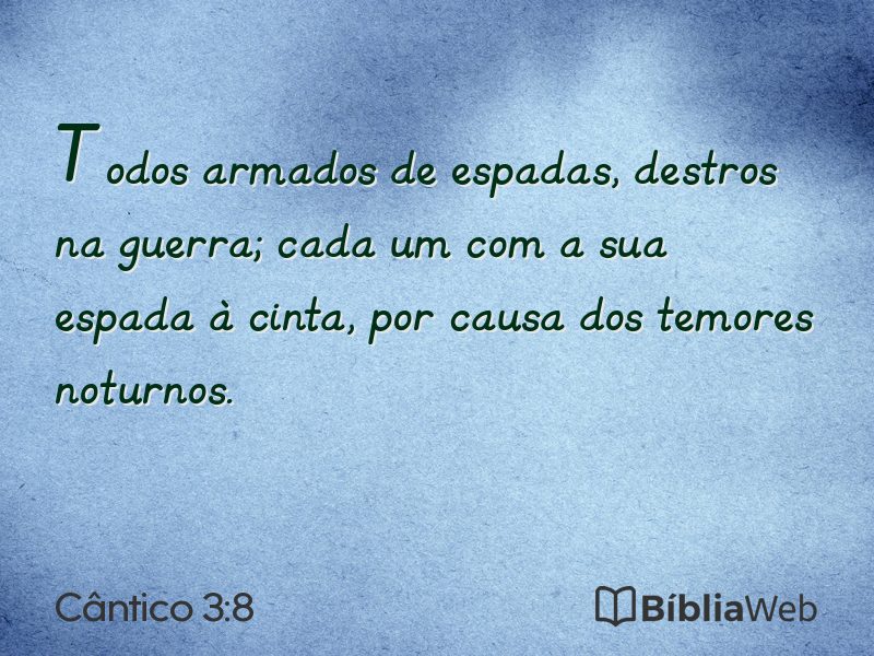 Cântico 3:8 em imagem para compartilhar