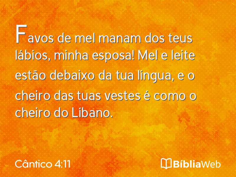 Cântico 4:11 em imagem para compartilhar