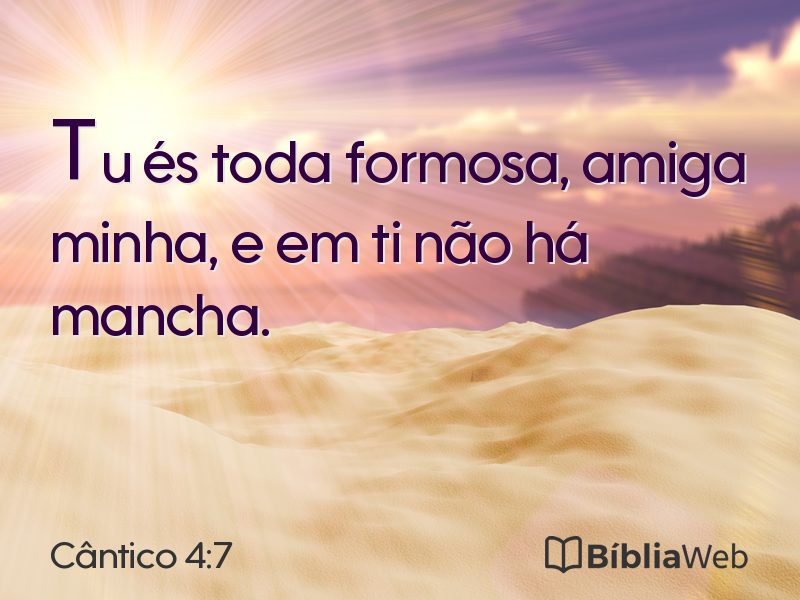 Cântico 4:7 em imagem para compartilhar