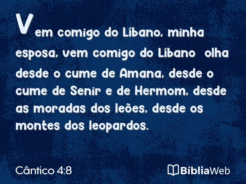 Cântico 4:8 em imagem para compartilhar