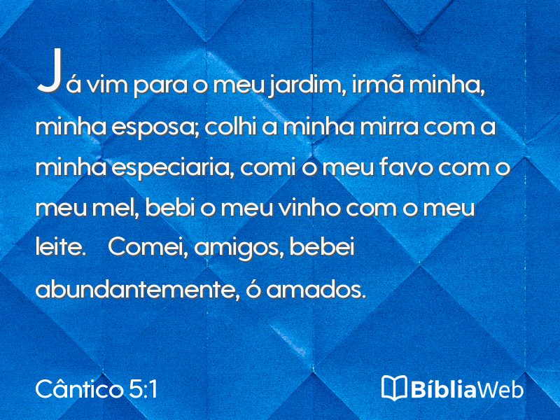 Cântico 5:1 em imagem para compartilhar