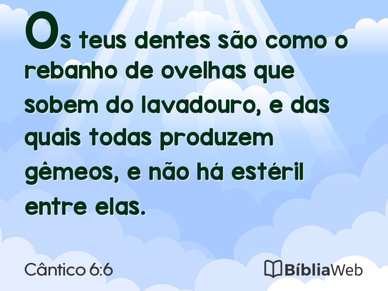 Cântico 6:6 em imagem para compartilhar