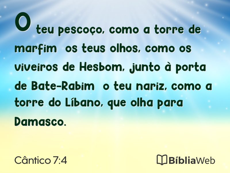 Cântico 7:4 em imagem para compartilhar