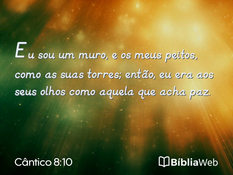 Cântico 8:10 em imagem para compartilhar