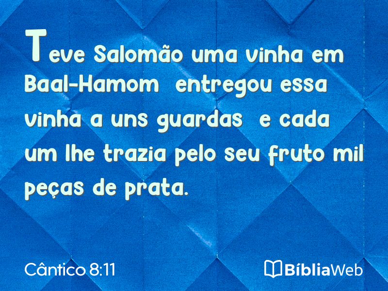 Cântico 8:11 em imagem para compartilhar
