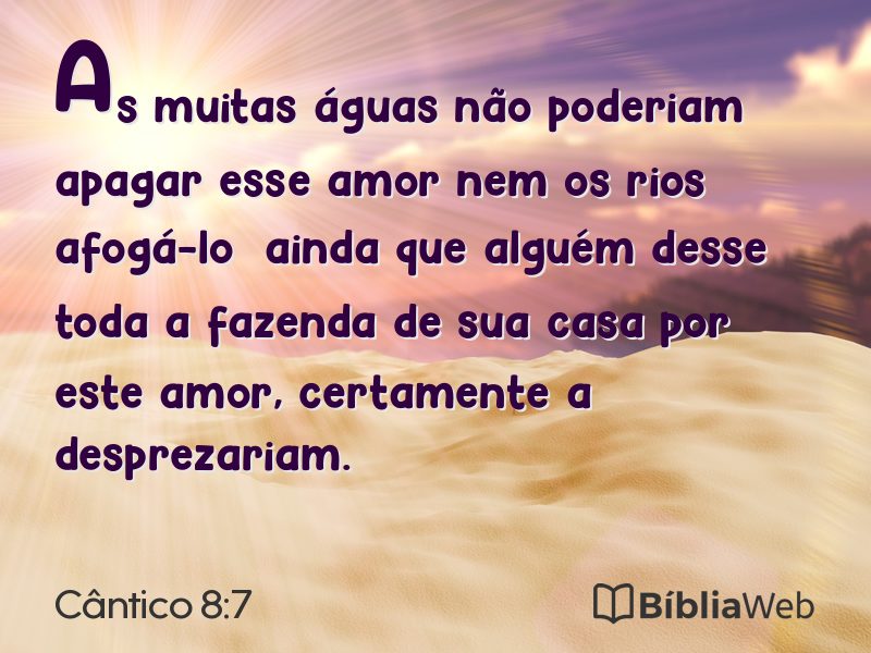 Cântico 8:7 em imagem para compartilhar