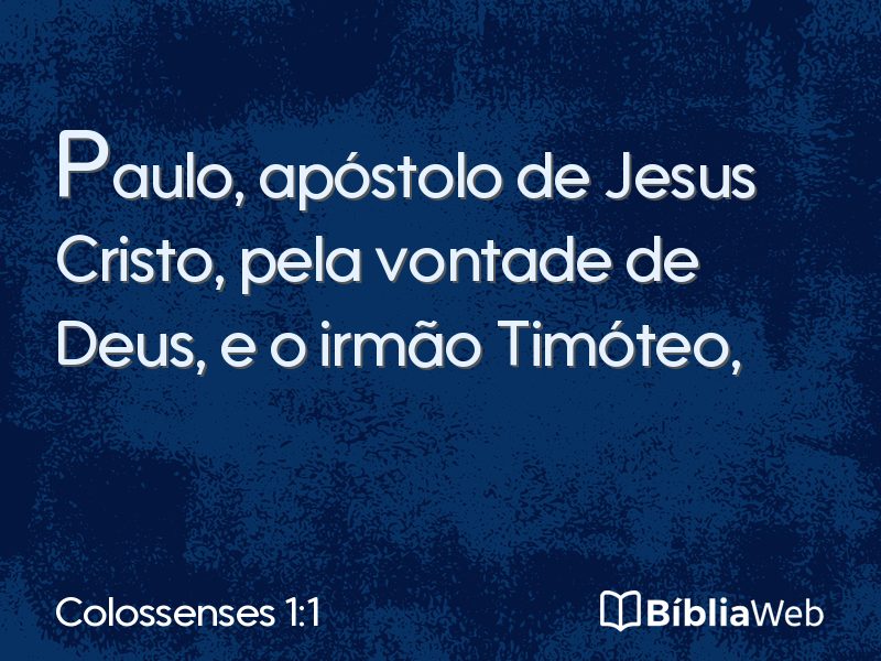 Colossenses 1:1 em imagem para compartilhar