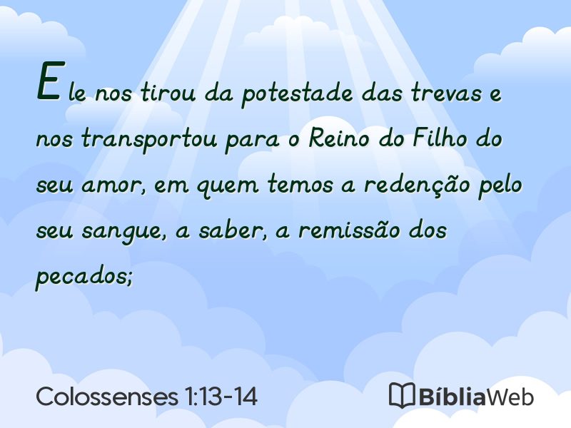 Colossenses 1:13-14 em imagem para compartilhar