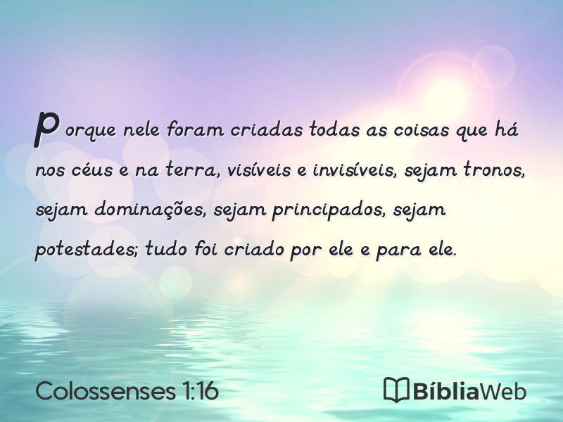 Colossenses 1:16 em imagem para compartilhar
