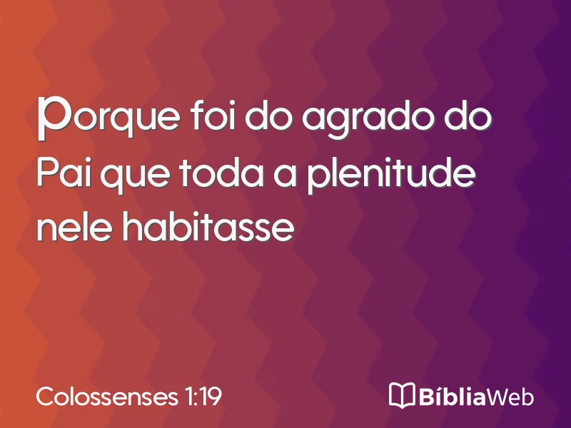 Colossenses 1:19 em imagem para compartilhar