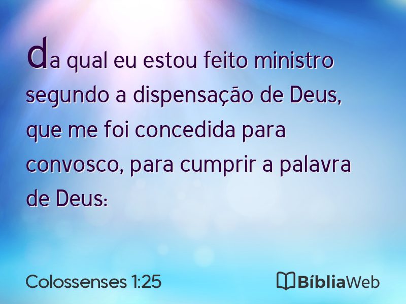 Colossenses 1:25 em imagem para compartilhar