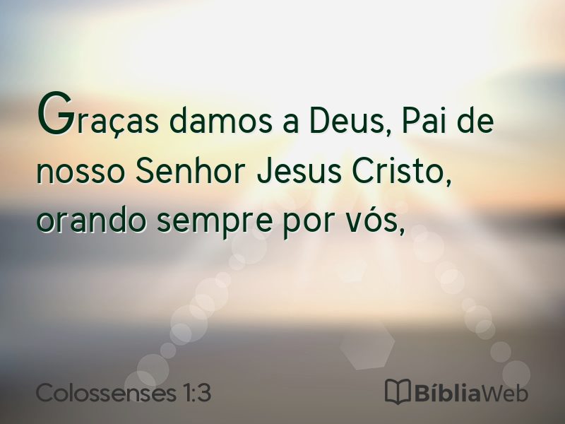 Colossenses 1:3 em imagem para compartilhar