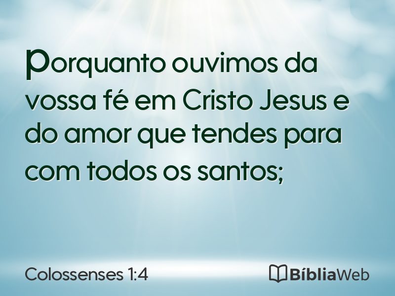 Colossenses 1:4 em imagem para compartilhar