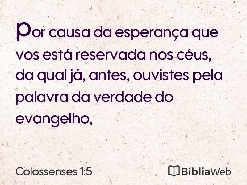 Colossenses 1:5 em imagem para compartilhar