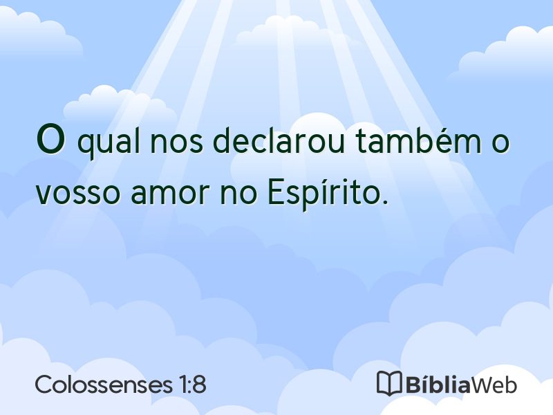 Colossenses 1:8 em imagem para compartilhar