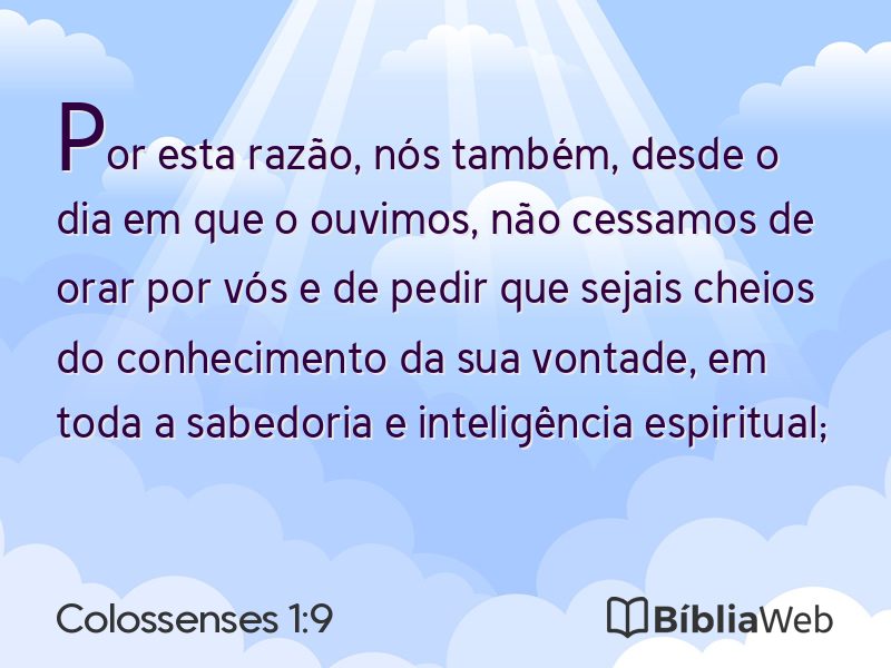 Colossenses 1:9 em imagem para compartilhar