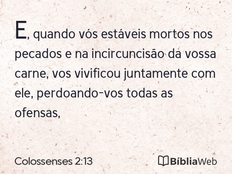 Colossenses 2:13 em imagem para compartilhar
