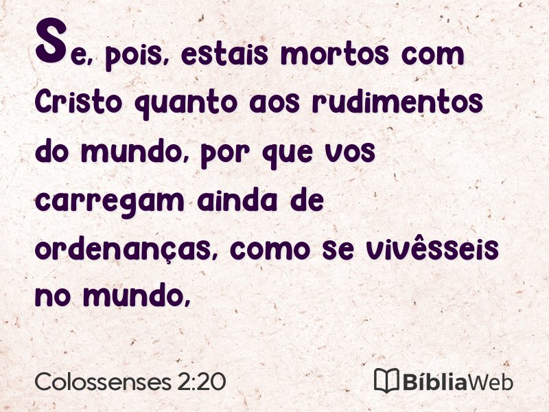 Colossenses 2:20 em imagem para compartilhar