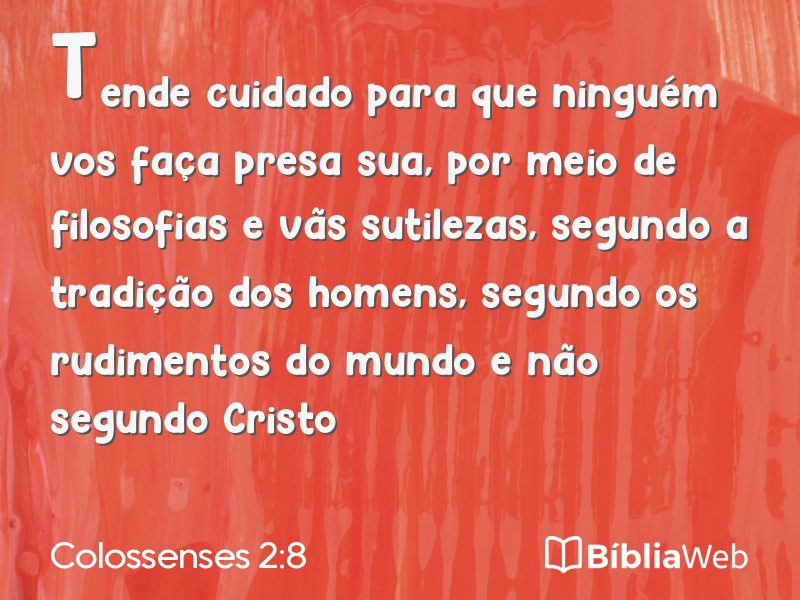 Colossenses 2:8 em imagem para compartilhar
