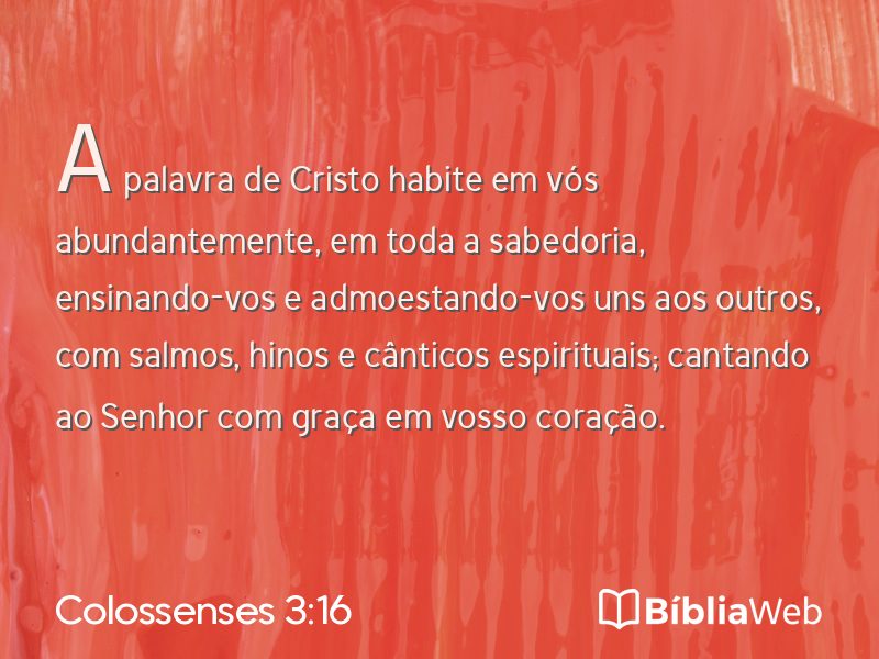 Colossenses 3:16 em imagem para compartilhar