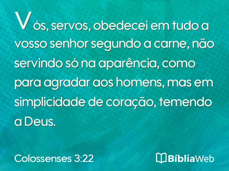 Colossenses 3:22 em imagem para compartilhar
