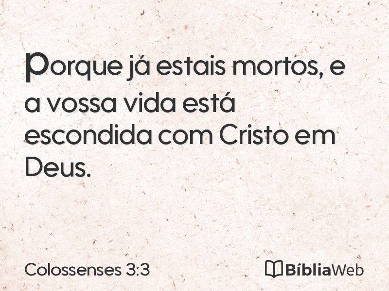 Colossenses 3:3 em imagem para compartilhar