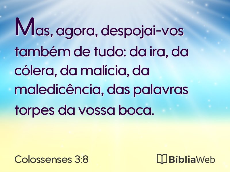 Colossenses 3:8 em imagem para compartilhar