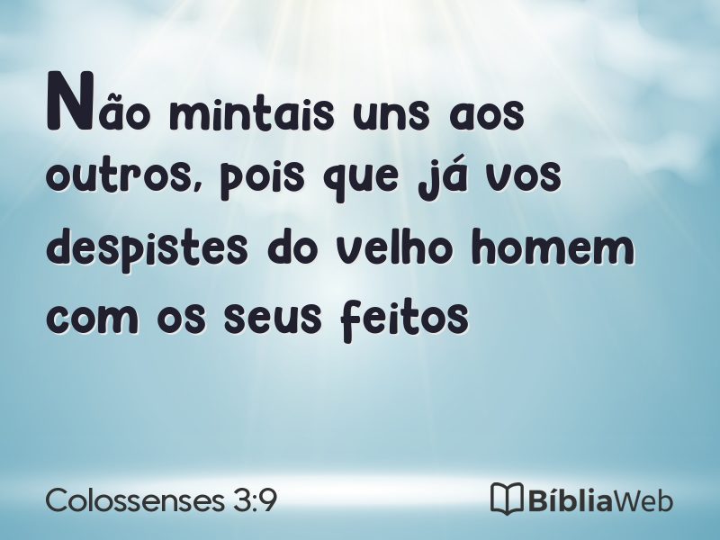 Colossenses 3:9 em imagem para compartilhar
