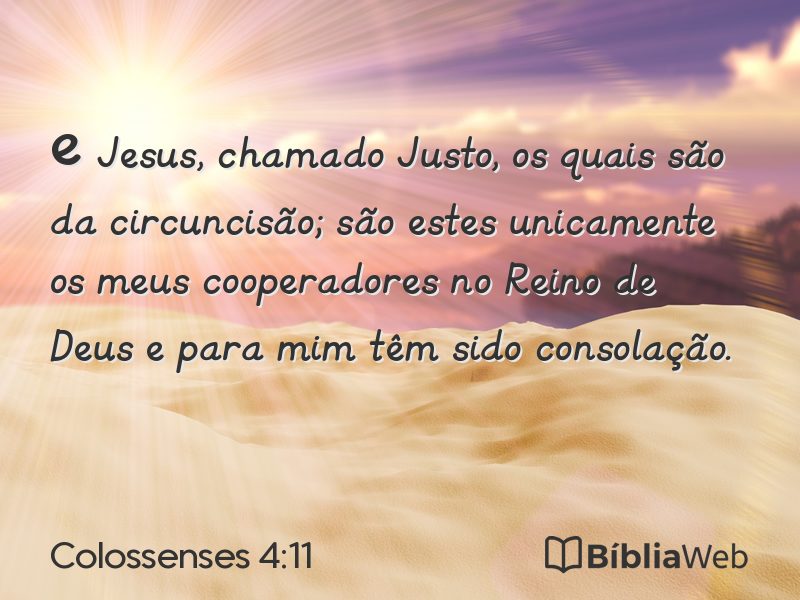 Colossenses 4:11 em imagem para compartilhar