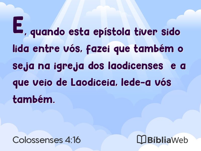 Colossenses 4:16 em imagem para compartilhar