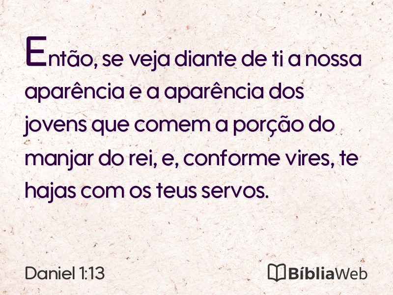 Daniel 1:13 em imagem para compartilhar