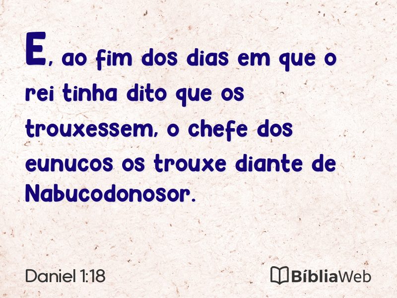 Daniel 1:18 em imagem para compartilhar
