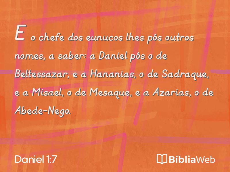 Daniel 1:7 em imagem para compartilhar