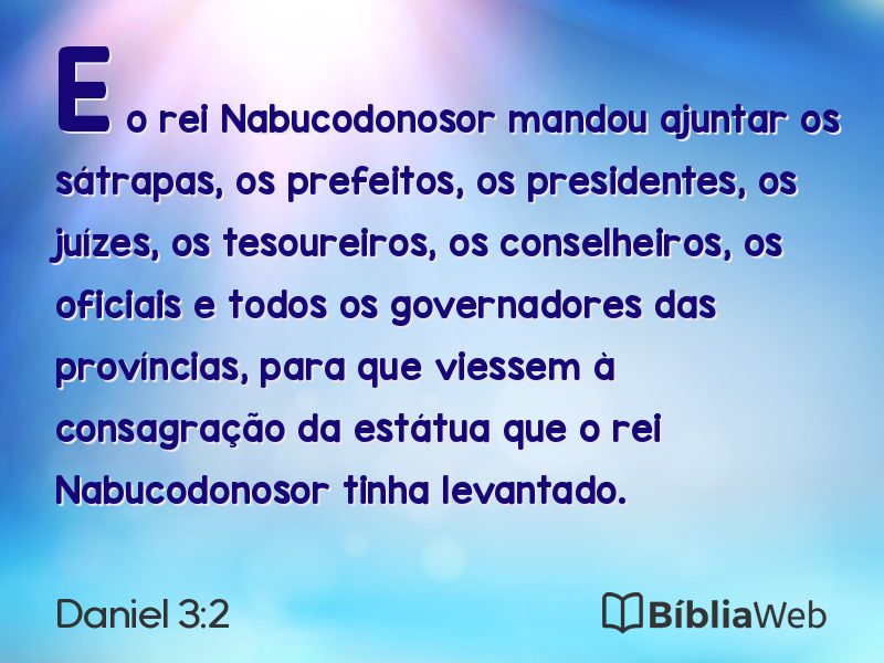 Daniel 3:2 em imagem para compartilhar