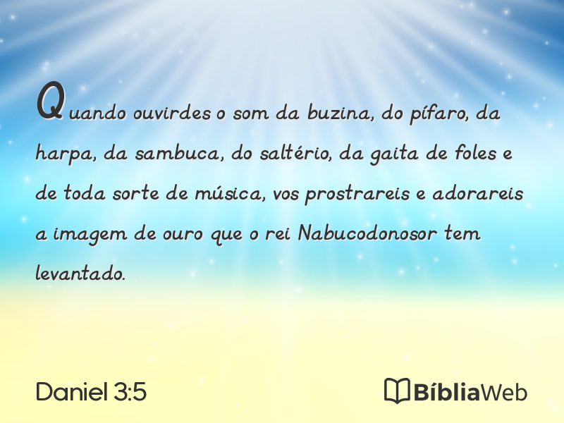 Daniel 3:5 em imagem para compartilhar
