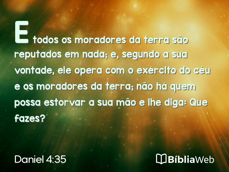Daniel 4:35 em imagem para compartilhar