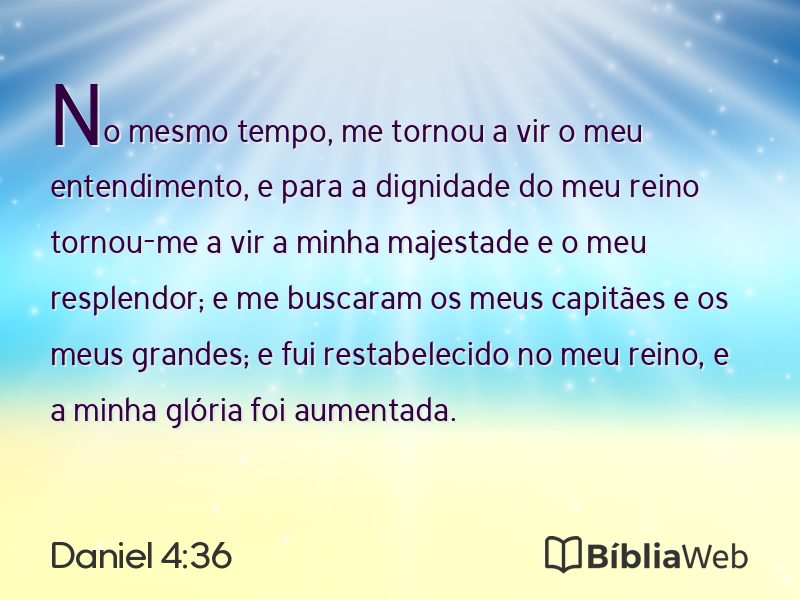 Daniel 4:36 em imagem para compartilhar