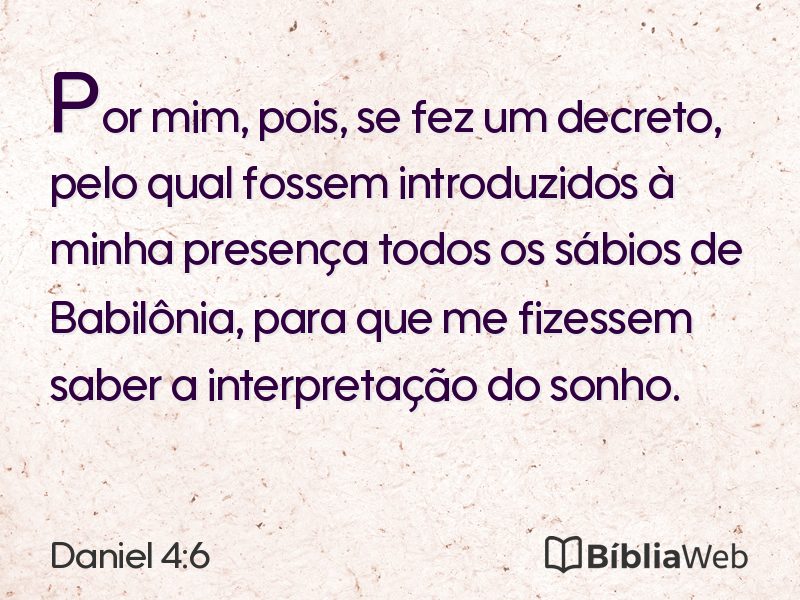 Daniel 4:6 em imagem para compartilhar