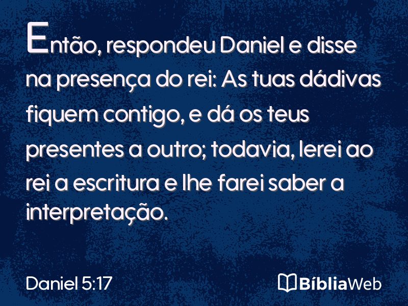Daniel 5:17 em imagem para compartilhar