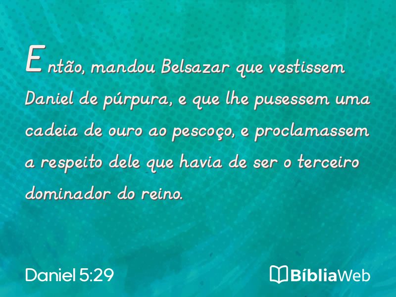 Daniel 5:29 em imagem para compartilhar