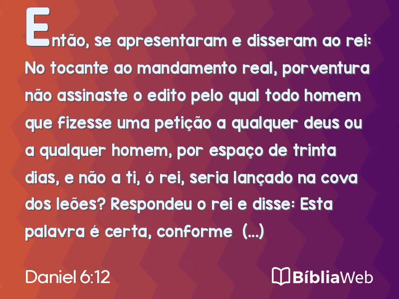 Daniel 6:12 em imagem para compartilhar