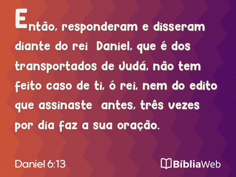 Daniel 6:13 em imagem para compartilhar