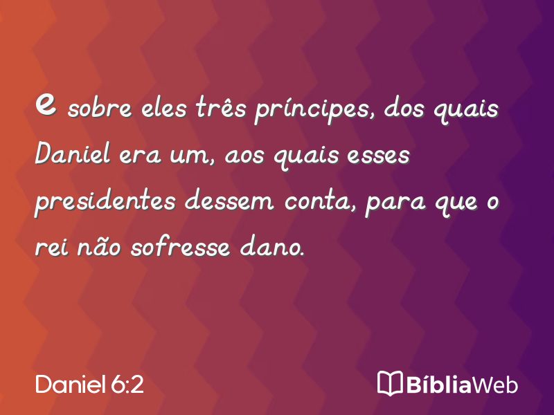 Daniel 6:2 em imagem para compartilhar